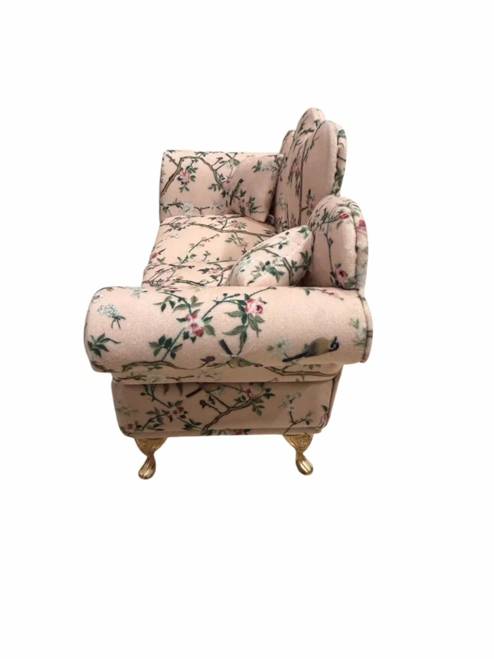 New Miniature Pink Floral Doll Sofa Jewelry Box